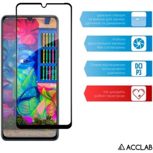 Стекло защитное ACCLAB Full Glue ZTE Blade A72S Black (1283126575792)