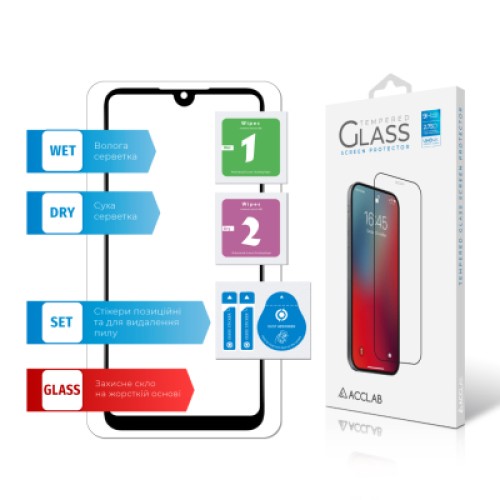 Стекло защитное ACCLAB Full Glue ZTE Blade L220 Black (1283126583346)