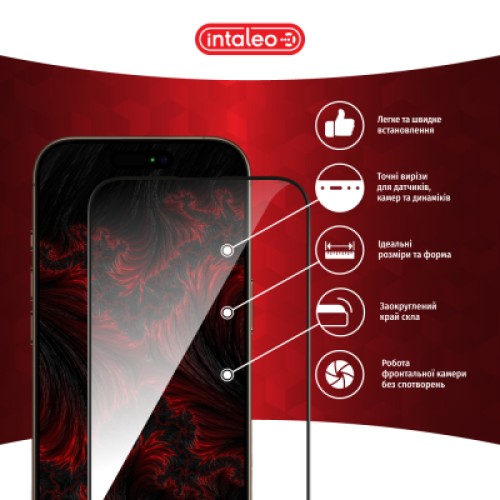 Стекло защитное Intaleo Full Glue Apple iPhone 16 Pro Black (1283126593802)