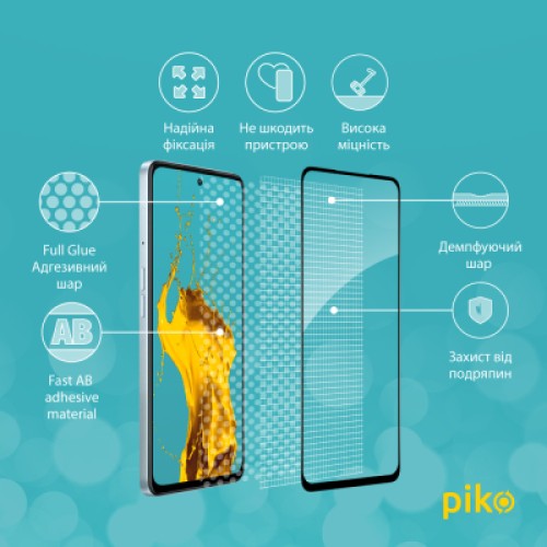 Стекло защитное Piko Full Glue Oppo A98 Black (1283126583568)