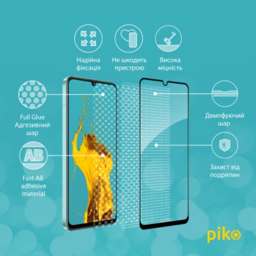 Стекло защитное Piko Full Glue RealMe C51 Black (1283126582851)