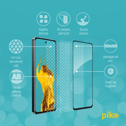 Стекло защитное Piko Full Glue Realme C67 Black (1283126590030)