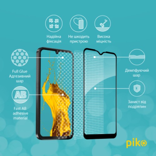 Стекло защитное Piko Full Glue Samsung A15 Black (1283126583070)