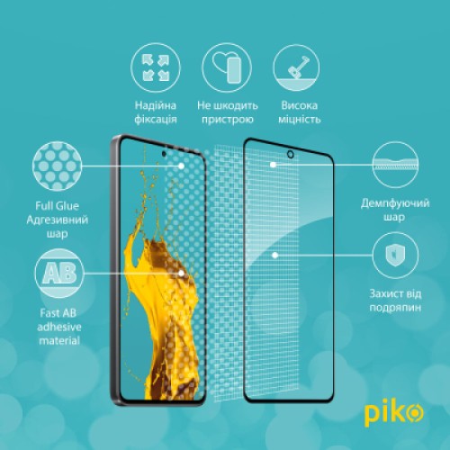 Стекло защитное Piko Full Glue Xiaomi 12 Lite Black (1283126559396)