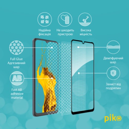 Стекло защитное Piko Full Glue ZTE Blade A52 Black (1283126545528)