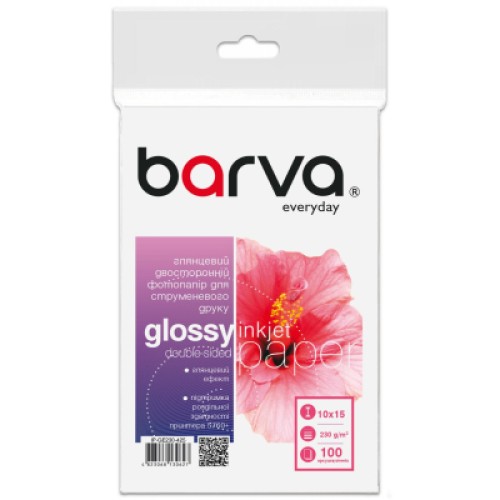 Фотобумага Barva 10x15, 230 g/m2, Everyday, Glossy, double-sided, 100c (IP-GE230-425)