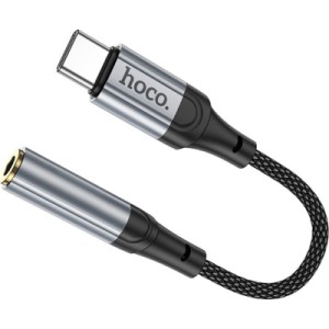 Кабель мультимедійний USB-C to 3.5mm F 1.0m LS36 Fresh Black HOCO (6942007608886)