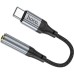 Кабель мультимедийный USB-C to 3.5mm F 1.0m LS36 Fresh Black HOCO (6942007608886)