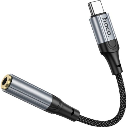Кабель мультимедийный USB-C to 3.5mm F 1.0m LS36 Fresh Black HOCO (6942007608886)