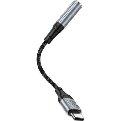 Кабель мультимедийный USB-C to 3.5mm F 1.0m LS36 Fresh Black HOCO (6942007608886)