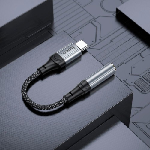 Кабель мультимедийный USB-C to 3.5mm F 1.0m LS36 Fresh Black HOCO (6942007608886)