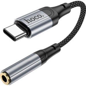 Кабель мультимедійний USB-C to 3.5mm F 1.0m LS36 Fresh Black HOCO (6942007608886)