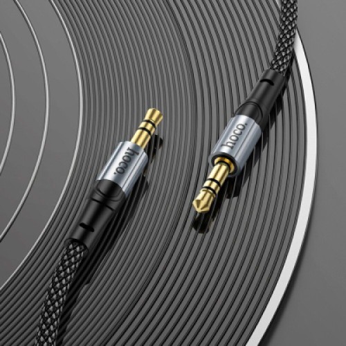 Кабель мультимедийный 3.5mm M to 3.5mm M 1.0m UPA26 AUX Black HOCO (6942007608800)