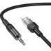 Кабель мультимедийный Lightning to 3.5mm M 1.0m UPA27 Spirit transparent Black HOCO (6942007612524)