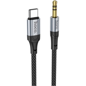 Кабель мультимедийный USB-C to 3.5mm M 1.0m UPA26 Fresh Black HOCO (6942007608824)