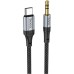 Кабель мультимедийный USB-C to 3.5mm M 1.0m UPA26 Fresh Black HOCO (6942007608824)
