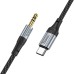 Кабель мультимедийный USB-C to 3.5mm M 1.0m UPA26 Fresh Black HOCO (6942007608824)