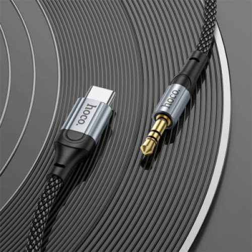 Кабель мультимедийный USB-C to 3.5mm M 1.0m UPA26 Fresh Black HOCO (6942007608824)