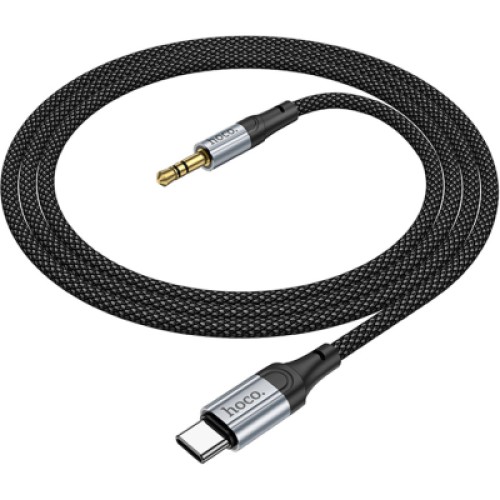 Кабель мультимедийный USB-C to 3.5mm M 1.0m UPA26 Fresh Black HOCO (6942007608824)