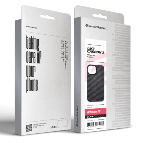 Чехол для мобильного телефона Armorstandart LikeCarbon2 MagCase для Apple iPhone 15 Black (ARM83807)