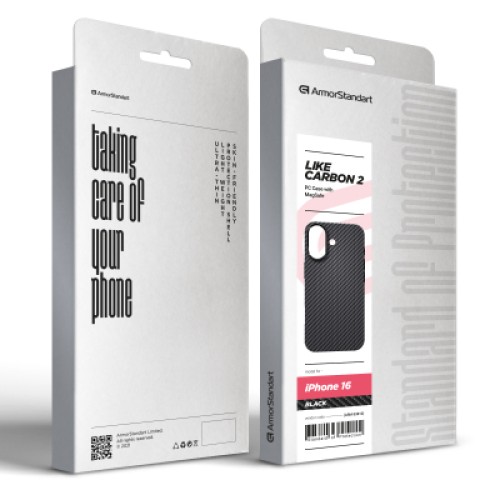 Чехол для мобильного телефона Armorstandart LikeCarbon2 MagCase для Apple iPhone 16 Black (ARM83810)