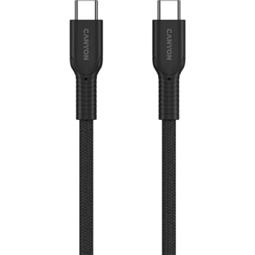 Дата кабель USB-C to USB-C 1.0m OnWire 60CL C-C 60W COLOR Braided 1m Black Canyon (CND-CCAP60AB10B)