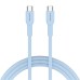 Дата кабель USB-C to USB-C 1.0m OnWire 60CL C-C 60W COLOR Braided 1m Light Blue Canyon (CND-CCAP60AB10LBL)