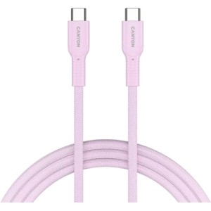 Дата кабель USB-C to USB-C 1.0m OnWire 60CL C-C 60W COLOR Braided 1m Pink Canyon (CND-CCAP60AB10PK)