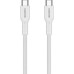 Дата кабель USB-C to USB-C 1.0m OnWire 60CL C-C 60W COLOR Braided 1m White Canyon (CND-CCAP60AB10W)