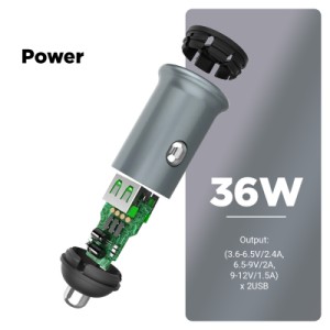 Зарядное устройство Armorstandart 2xUSB QC3.0 Grey + cable USB-C (ARM82459)