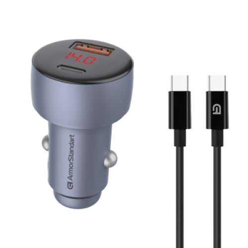 Зарядное устройство Armorstandart AR-C43 Type-C PD30W + USB QC 3.0 Grey + cable USB-C (ARM82463)
