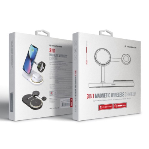 Зарядное устройство Armorstandart Wireless Charging H101 3 in 1 Magnetic White (ARM78102)