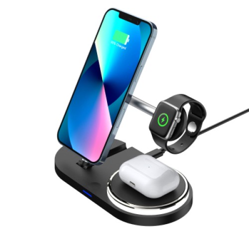 Зарядное устройство Armorstandart Wireless Charging H102 3 in 1 Magnetic Black (ARM78103)