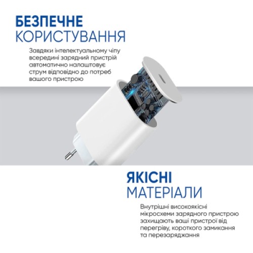 Зарядное устройство Armorstandart AMHJ83 20W USB-C White + cable USB-C to Lightning (ARM77724)