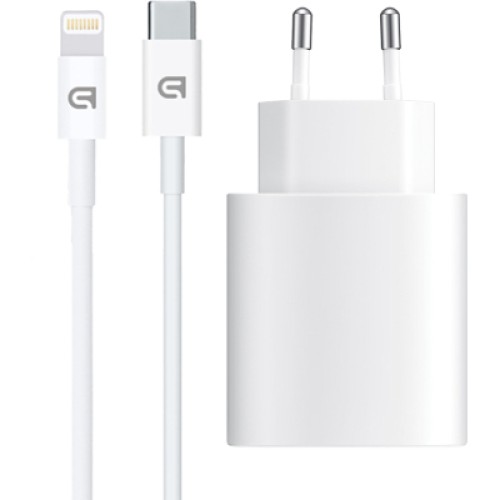 Зарядное устройство Armorstandart AMHJ83 20W USB-C White + cable USB-C to Lightning (ARM77724)
