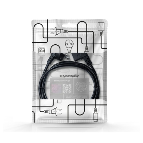 Кабель питания C13 1.8m corner black Armorstandart (ARM73124)