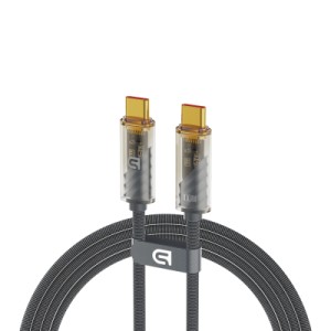 Дата кабель USB-C to USB-C 1m transparent 100W grey Armorstandart (ARM75871)