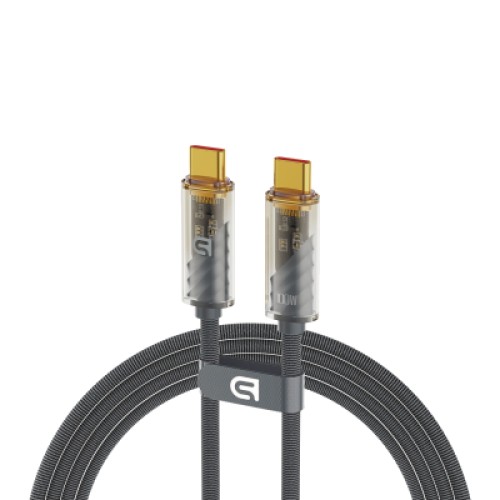 Дата кабель USB-C to USB-C 1m transparent 100W grey Armorstandart (ARM75871)