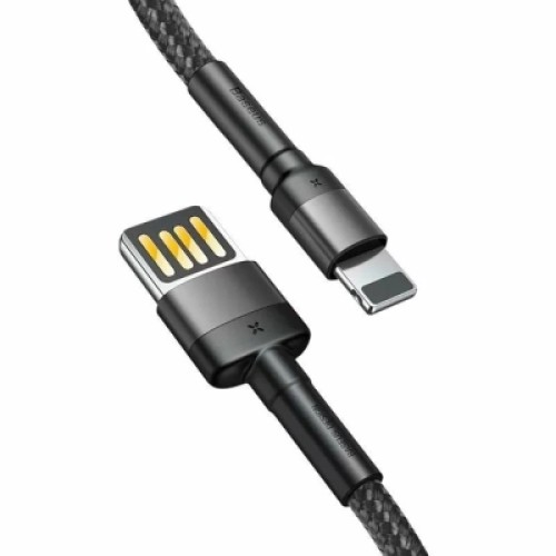 Дата кабель USB 2.0 AM to Lightning 2.0m Cafule grey+black Baseus (CALKLF-HG1)