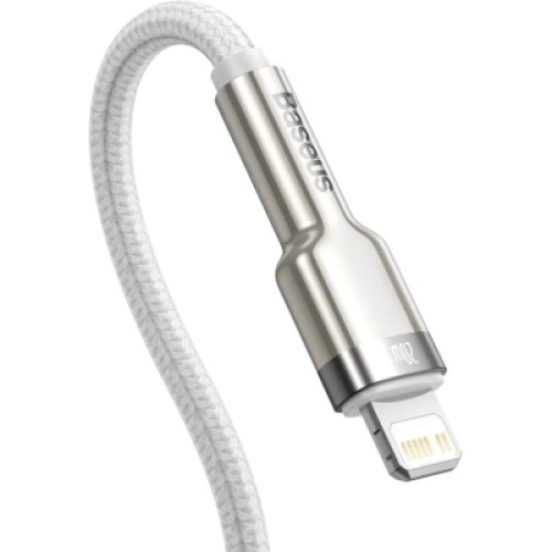 Дата кабель USB-C to Lightning 1.0m Cafule Metal PD 20W white Baseus (CATLJK-A02)