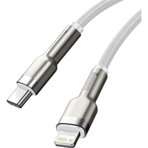 Дата кабель USB-C to Lightning 1.0m Cafule Metal PD 20W white Baseus (CATLJK-A02)