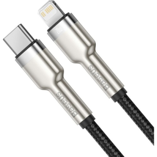 Дата кабель USB-C to Lightning 2.0m Cafule Metal PD 20W black Baseus (CATLJK-B01)