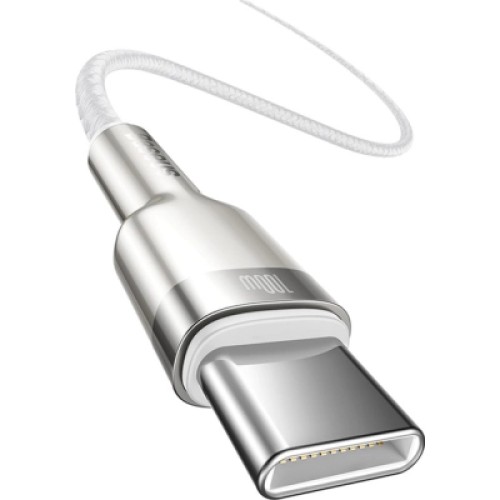Дата кабель USB-C to USB-C 2.0 mCafule Metal PD 100W white Baseus (CATJK-D02)