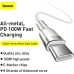 Дата кабель USB-C to USB-C 2.0 mCafule Metal PD 100W white Baseus (CATJK-D02)