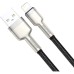 Дата кабель USB 2.0 AM to Lightning 1.0m Cafule Metal 2.4A black Baseus (CALJK-A01)