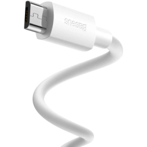 Дата кабель USB 2.0 AM to Micro 5P Simple WisdomKit (2PCS) 1.5m 2.1A white Baseus (TZCAMZJ-02)