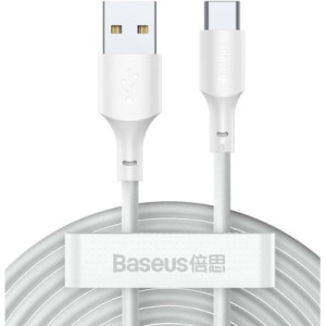 Дата кабель USB 2.0 AM to USB-C Simple WisdomKit (2PCS) 1.5m 5A white Baseus (TZCATZJ-02)