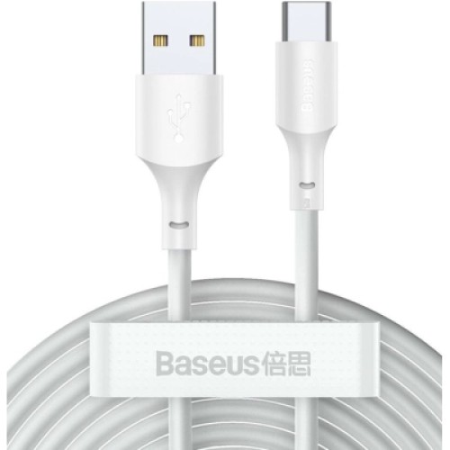 Дата кабель USB 2.0 AM to USB-C Simple WisdomKit (2PCS) 1.5m 5A white Baseus (TZCATZJ-02)