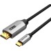 Кабель мультимедийный USB-C to HDMI Cotton Braided Aluminum 1.0m black Vention (CRBBF)