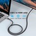 Кабель мультимедийный USB-C to HDMI Cotton Braided Aluminum 1.0m black Vention (CRBBF)